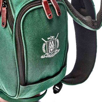 Modest Vintage Player Leather Golf Bag Stand - Green Canvas