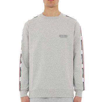 Moschino Sweatshirt Bordure De Logo - Gris