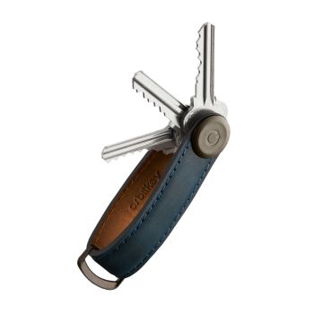 Crazy Horse Leather Key Organiser - Marine blue