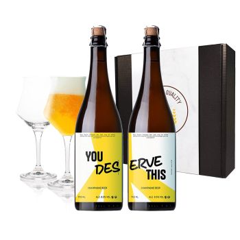Personalised Champagne Beer Duo