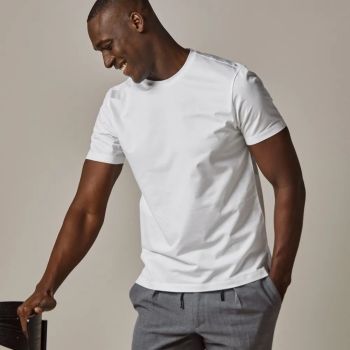 Profuomo Japansk strikket T-shirt - Hvid