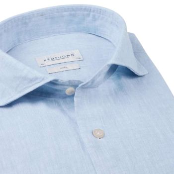 Profuomo Chemise En Lin - Bleu Clair