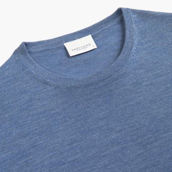 Profuomo Crewneck-pullover i merinould - Blå