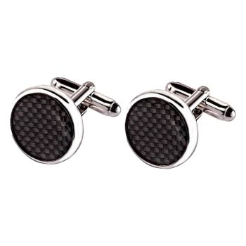 Profuomo Bouton De Manchette Aspect Carbone - Noir
