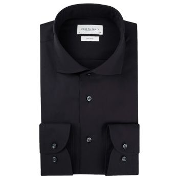 Profuomo Chemise En Sergé Fin - Noir