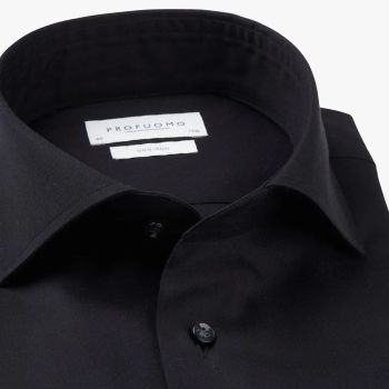 Profuomo Chemise En Sergé Fin - Noir