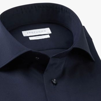 Profuomo Chemise En Sergé Fin - Marine
