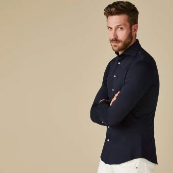 Profuomo Chemise En Tricot Japonais - Marine