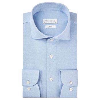 Profuomo Chemise En Tricot - Bleu Clair