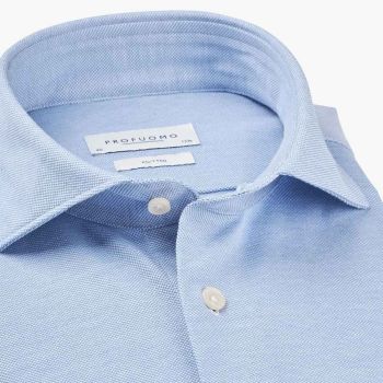 Profuomo Chemise En Tricot - Bleu Clair