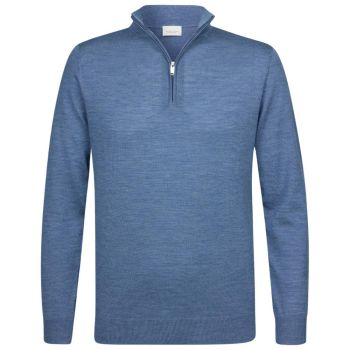 Profuomo Merino Woolen Pullover Half Zip - Blue