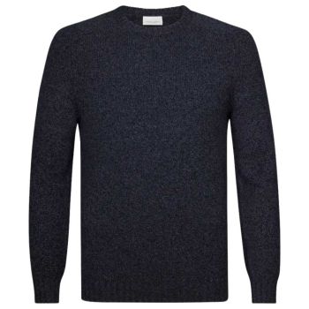 Profuomo Boiled Woolen Crewneck Pullover - Navy
