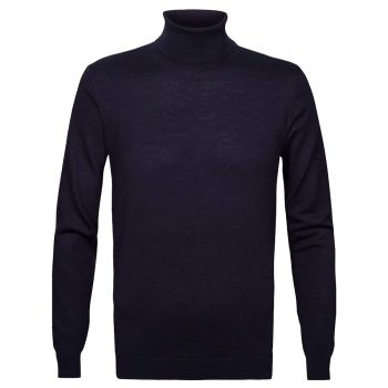 Profuomo Col Roulé En Laine Mérinos - Marine