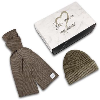Profuomo Scarf & Beanie Set - Green