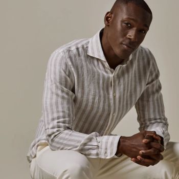 Profuomo Chemise En Lin - Beige