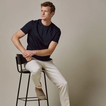 Profuomo T-Shirt En Tricot Japonais - Marine