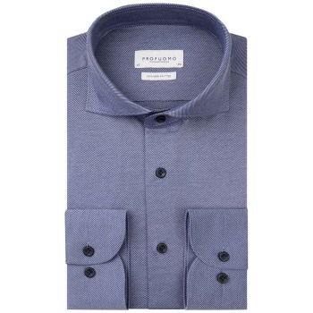 Profuomo Chemise Japonaise En Sergé - Bleu Moyen