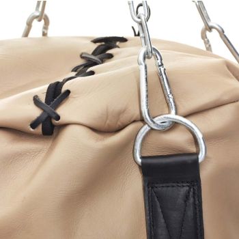 Modest Vintage Player Leather Punching Bag - Cream/Black