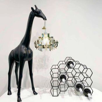 Qeeboo Giraf In Love XS Indendørslampe - Sort