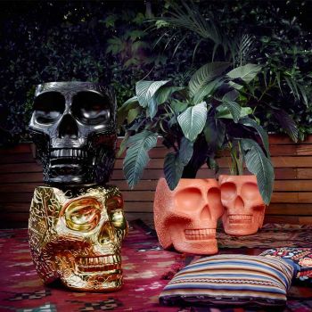 Qeeboo Mexico Skull Metal Finish - Siddebord/skammel