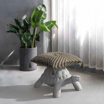 Qeeboo Turtle Carry Pouf - hvid