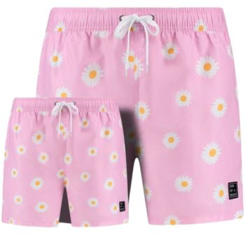 Son of a Beach Father & Son Swim Shorts Daisy - Pink