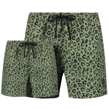 Son of a Beach Father & Son Swim Shorts Leopard - Green