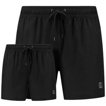 Son of a Beach Father & Son Solid Swim Shorts - Black