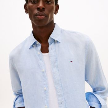 Tommy Hilfiger Chemise En Lin - Bleu Clair