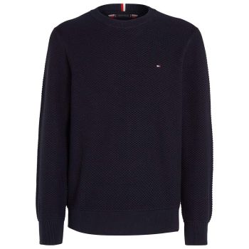 Tommy Hilfiger Pull Ovale En Tricot Gaufré - Marine