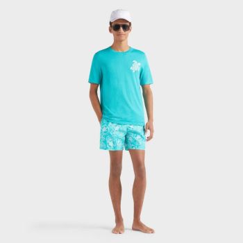 Vilebrequin Short De Bain Père & Fils Tortues - Bleu Clair