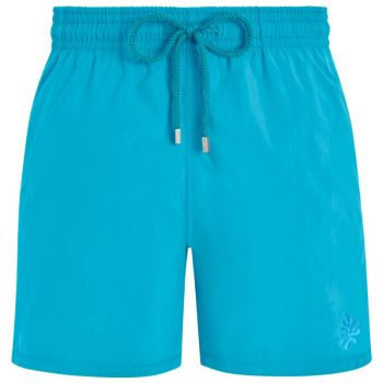 Vilebrequin Swim Shorts Water-reactive Seaweed & Turtles - Light Blue