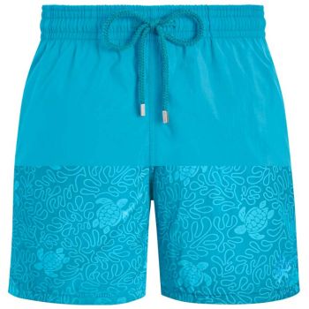 Vilebrequin Short De Bain Aquaréactif Algues & Tortues - Bleu Clair