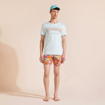 Vilebrequin T-shirt Logo Tahiti Flowers - Bleu