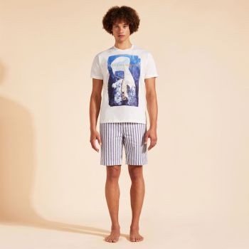 Vilebrequin T-shirt Sailing Boat From The Sky - Blanc Cassé