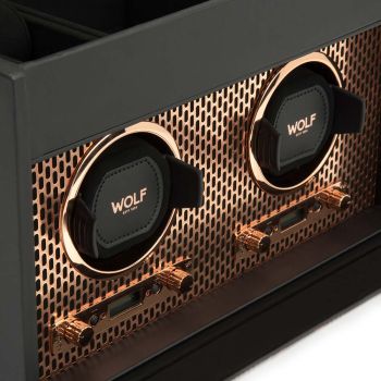 WOLF Axis Remontoir De Montre Double Avec Rangement - Cuivre