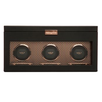 WOLF Axis Remontoir De Montre Triple Avec Rangement - Cuivre