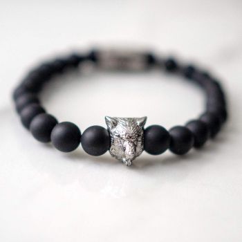 BVLLIN WOLF Mat sort armbånd