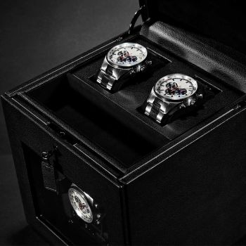 WOLF British Racing Remontoir De Montre Simple Avec Rangement - Noir