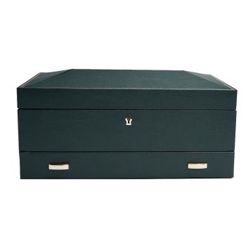 WOLF British Racing 10 Piece Watch Box With Storage - Green