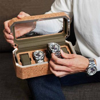 WOLF Cortica Boîte À Montres 4 Pièces - Cork