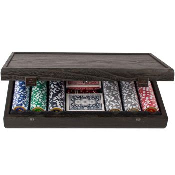 Manopoulos Pokerset - Zwart Hout